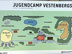 Bild vergrößert sich per Mausklick: Der taktilen Plan der Umweltstation Jugendcamp Vestenbergsgreuth